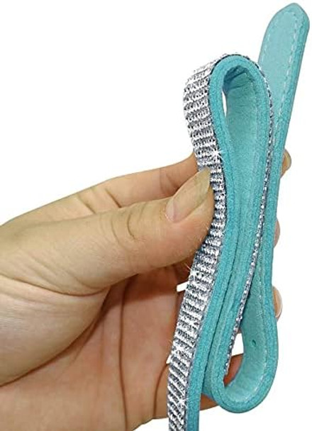 Rhinestone Dog Collar, Cute Dazzling Sparkling Soft Suede Leather Adjustable Pet Dog Cat Collar Crystal Diamond For Puppy Small Medium Large Dogs (Xxs:15.5-21Cm, Light Blue) Rhinestone Dog Collar, Cute Dazzling Sparkling Soft Suede Leather Adjustable Pet Dog Cat Collar Crystal Diamond For Puppy Small Medium Large Dogs (Xxs:15.5-21Cm, Light Blue)