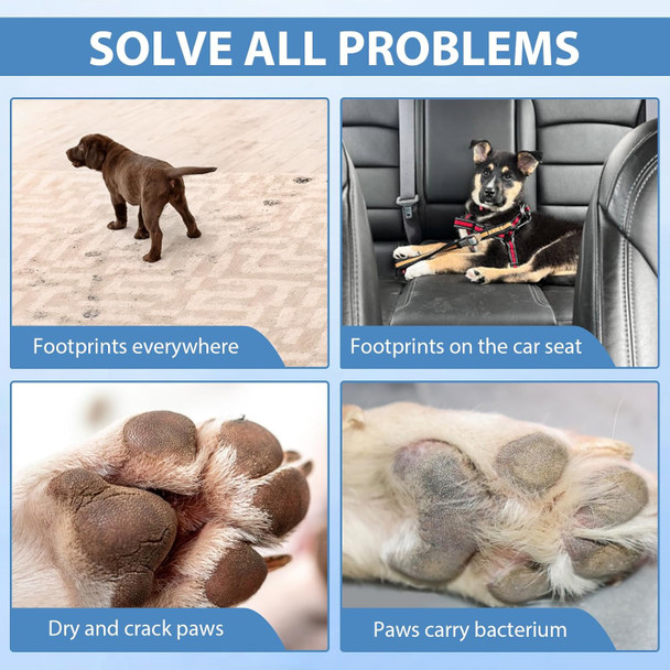 Dog Paw Cleaner, No-Rinse Pet Paw Cleanser For Dogs Large Medium Small Xl Breed, Dog Paw Balm For Repairs Dry Cracked Paws, Dog Paw Protector Kit For Pet Foot Washer Care