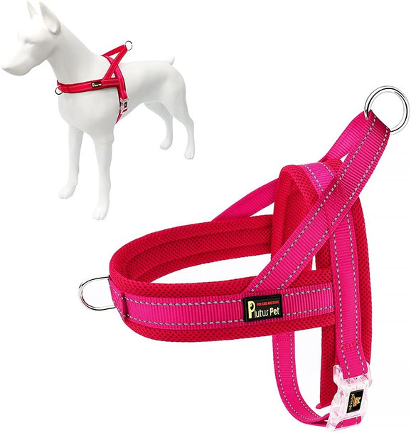 Plutus Pet No Pull Dog Harness With Breathable Mesh Padded, Adjustable Reflective Escape Proof Dog Harness, Quick Fit Dog Vest Harness For Small Medium Large Dogs(Xs, Pink)