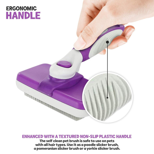 Poodlie Pet Grooming Dematter And Shedding Comb Tool, Twin-Blade Undercoat Rake For Cats And Dogs With Medium And Long Hair, Gentle On Pets With Sensitive Skin, Comfortable To Use Ergonomic Handles