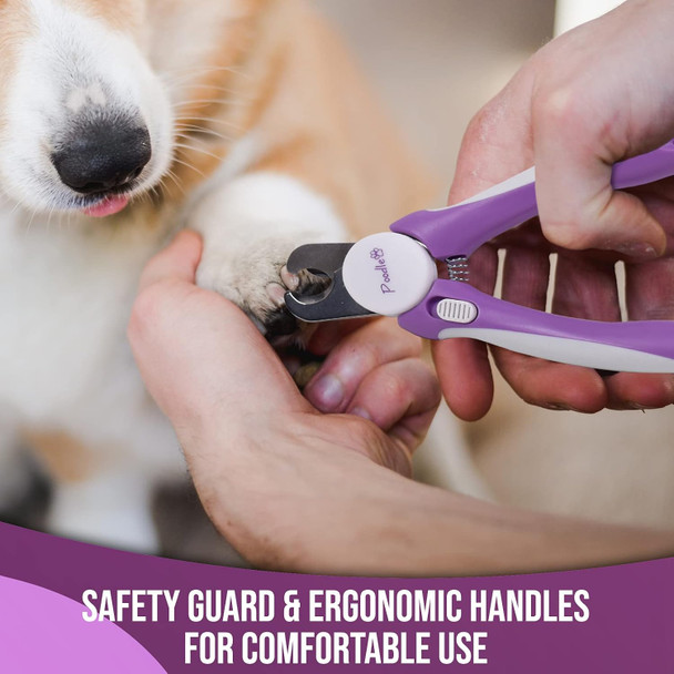 Professional Nail Clippers With Safety Guard For Dogs & Cats By Poodle Pet- Pet Grooming Clippers With Stainless Steel Blades For Smooth Cuts- Dog Nail Trimmers With File For Large Dogs