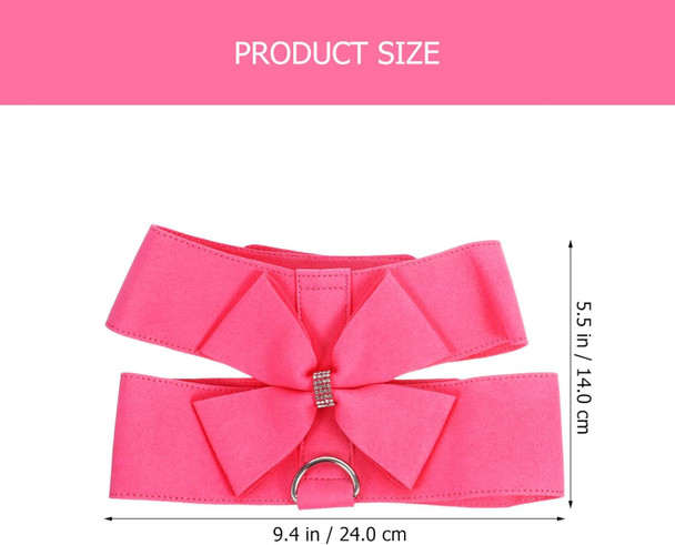 Popetpop Pink Microfiber Dog Harness & Leash Set, Xl, Adjustable, No-Pull, Escape Proof, Integrated Design, Comfortable, For Small Dogs & Cats