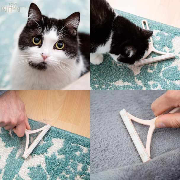 Pet Hair Removal Set: 2X Pet Hair Remover For Couch – Pet Hair Remover For Carpet – Cat Hair Remover Brush Cleaner Tool – Hair Scraper