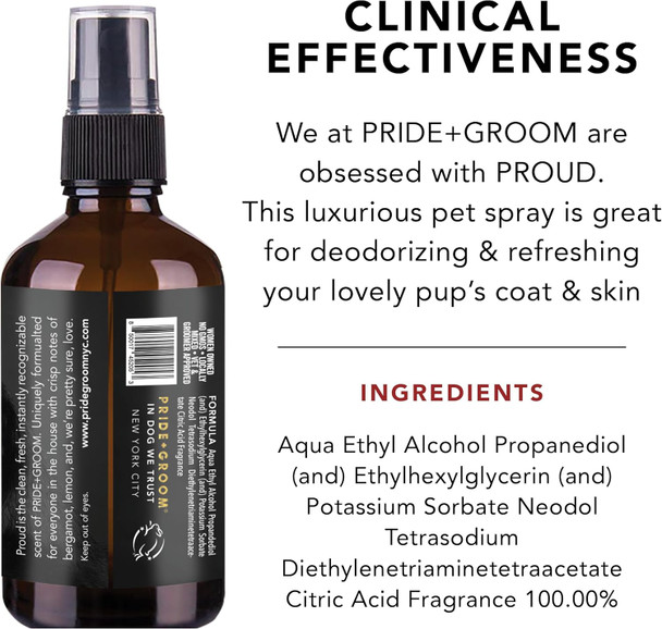 Pride And Groom Proud – Luxurious Dog Grooming Spray & Pet Deodorizer With Uniquely Uplifting, Fresh And Clean Signature Scent That’S Safe For Your Pet’S Sensitive Nose – 4 Fl Oz Pride And Groom Proud – Luxurious Dog Grooming Spray & Pet Deodorizer With Uniquely Uplifting, Fresh And Clean Signature Scent That’S Safe For Your Pet’S Sensitive Nose – 4 Fl Oz