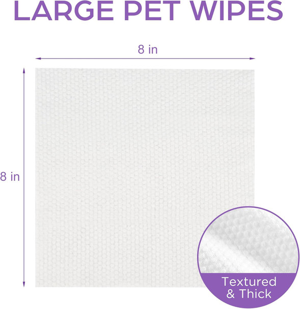 Primepets Dog Wipes For Paws And Butt, 100 Count, 8 X 8 Pet Wipes For Dogs Cats Cleaning Deodorizing, Lavender Scented, Extra Thick Puppy Wipes For Sensitive Skin, Grooming For Bums, Face And Body