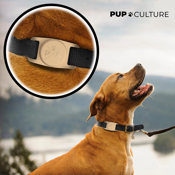 Pup Culture Airtag Dog Collar, Extra-Durable, Lightweight, And Protective Airtag Case For Dog Collar - Track Your Pet Using Apple Airtag Technology - Dog Collar Airtag Holder -For Dogs And Cats