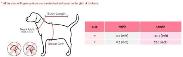 Puppia Authentic Junior Lead, Large, Pink
