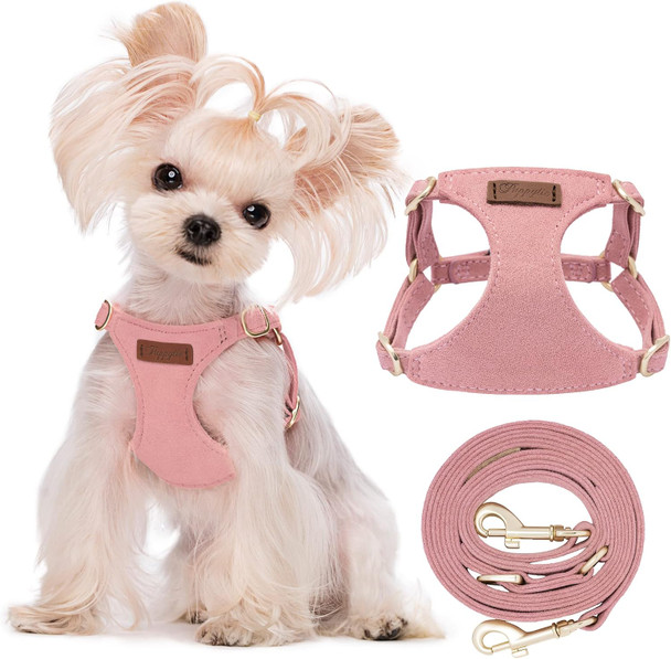Puppytie No Pull Xs Dog Harness With Multifunction Dog Leash,Soft Adjustable No Choke Escape Proof Pet Harness Vest,Pink,Xs