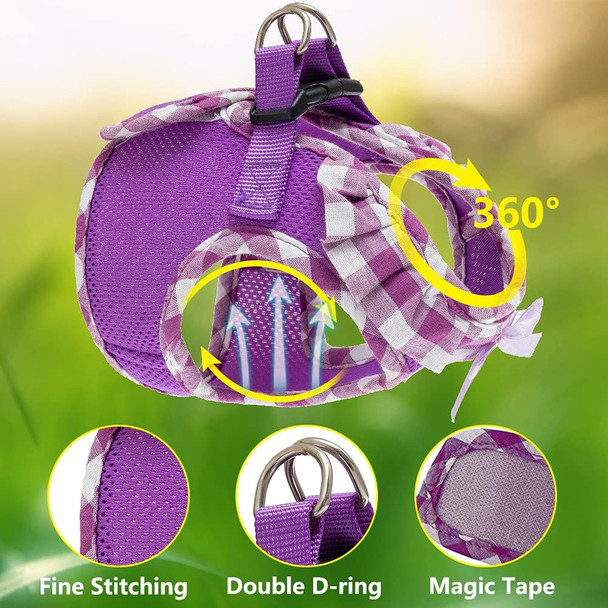 Pupteck Dog Harness For Puppy And Small Sized Dogs, Step-In No Pull Soft Mesh Vest Harness For Cats Small Pets Walking, Purple, Xs