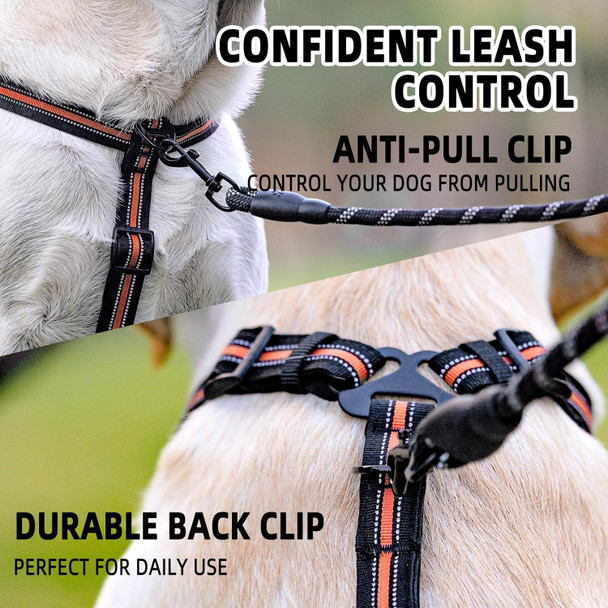 Pupteck No Pull Dog Harness Escape Proof For Small Medium Large Sized Dogs, Adjustable Reflective Pet Vest Harness With Lift Handle, Dog Walking Easy Control Halter
