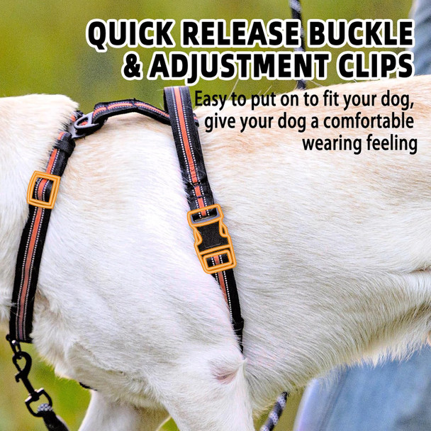 Pupteck No Pull Dog Harness Escape Proof For Small Medium Large Sized Dogs, Adjustable Reflective Pet Vest Harness With Lift Handle, Dog Walking Easy Control Halter