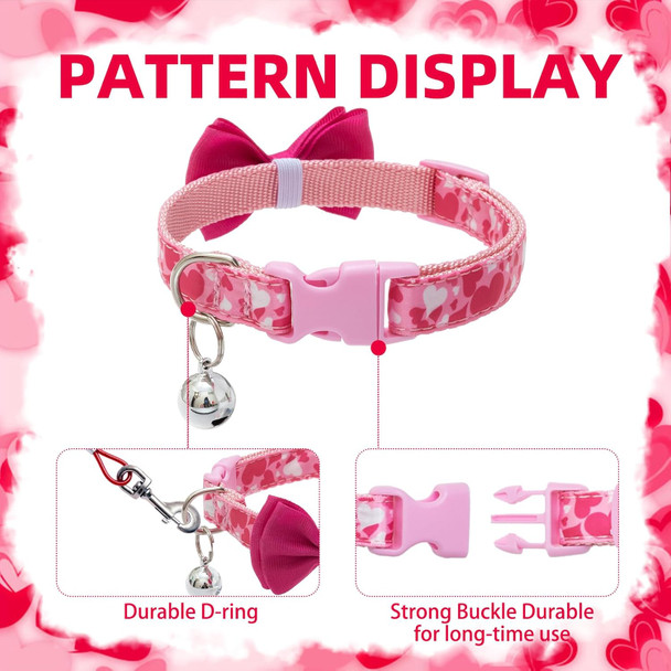 Pupteck Leather Dog Collar For Small Dogs - Xs Puppy Collar Bandana Accessories For Girl Boy Bunny Cats Pink, 7.8-10