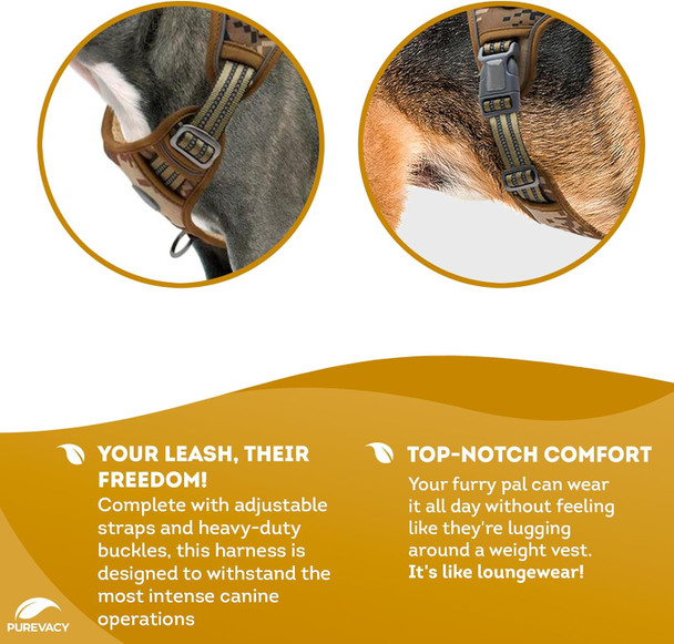 Tactical Dog Harness With Handle, Medium. Desert Camouflage 900D Nylon Tactical Dog Vest Harness. No Pull Breathable Dog Tactical Harness With Adjustable Straps And Quick-Release Buckles