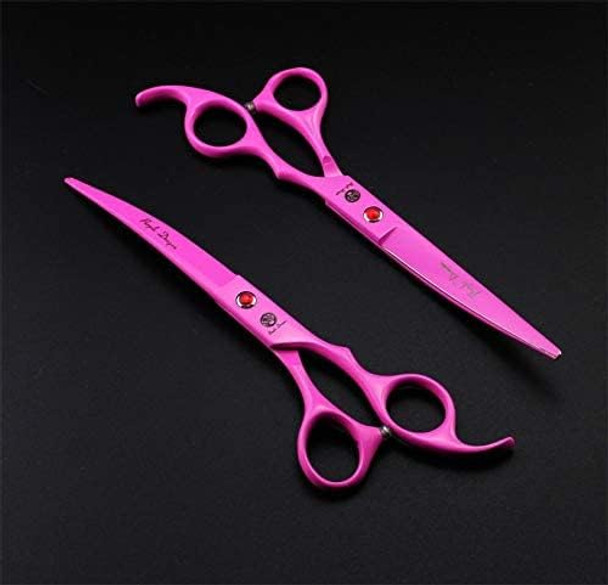 8/9 Inch Professional Pet Cat Dog Grooming Shear Straight/Curved Scissors For Professional Pet Groomer (A-8 Inch-Straight Shear)