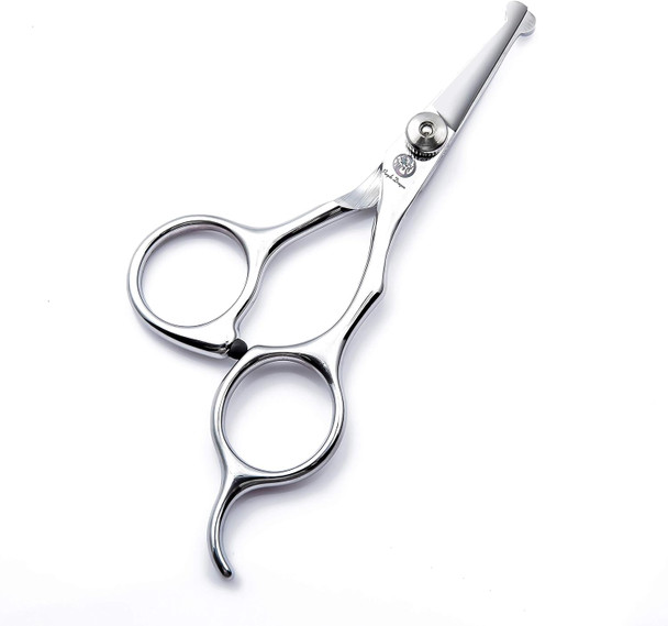 4.5 Inch Pet Safety Grooming Small Ball Tip Facial Hair Scissors For Nose Hair,Ear Hair,Face Hair,Paw Hair