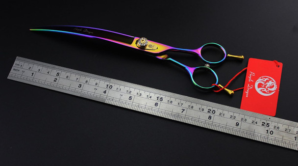 7.0/8.0 3 In 1 Top-Level Professional Pet Grooming Thinning Or Chunker Scissors - Downward Curved Shears And Dog Hair Cutting Scissor - Pet Groomer
