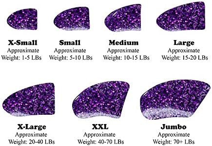 Purrdy Paws 40-Pack Soft Nail Caps For Dogs Claws Purple Holographic Glitter X-Large