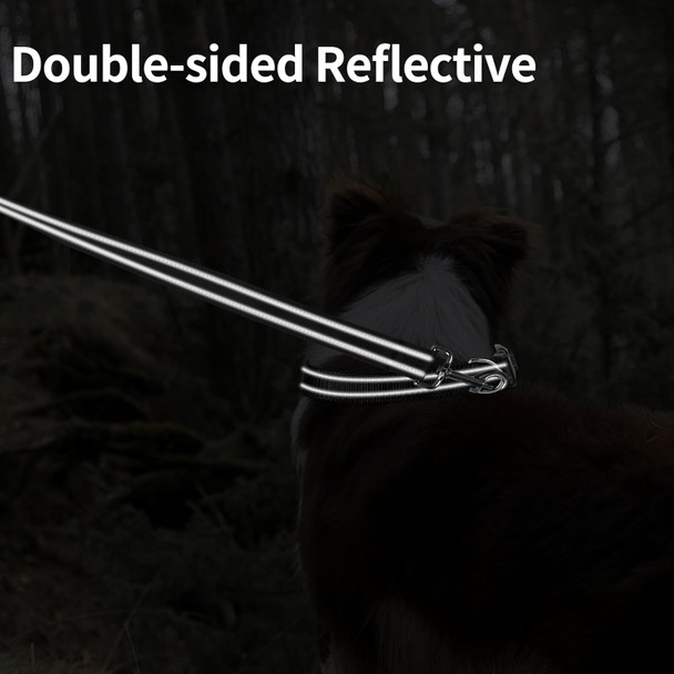 Double-Sided Reflective Nylon Dog Leash, 4 Ft/5 Ft/6 Ft, Soft Padded Handle Heavy Duty Dogs Leashes With D Ring For Medium And Large Dogs Walking And Training,(Black, 5Ft)