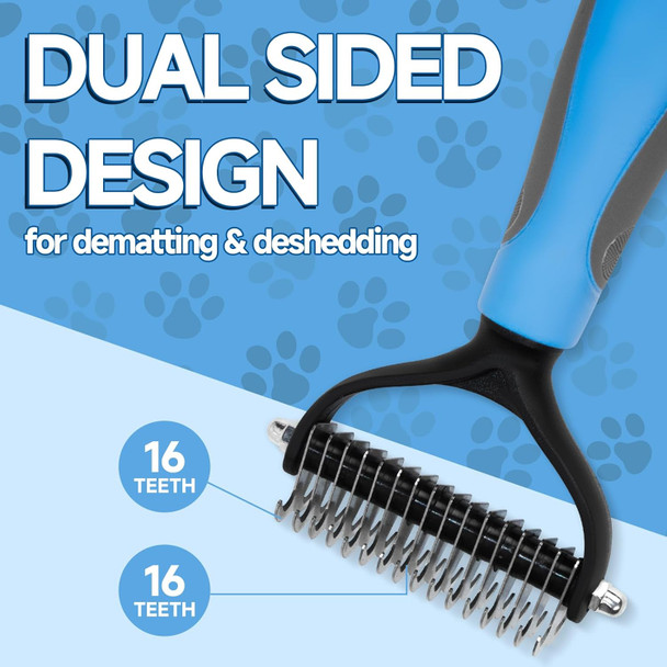 Pet Grooming Brush Metal Bottom Hair Rake, Double-Sided Ultra Wide Dog Brush Cat Brush Shedding, Dog Hair Comb Supplies Bottom Hair Rake, Hair Removal Brush, Dog Long Hair Pet Hair Removal Tool