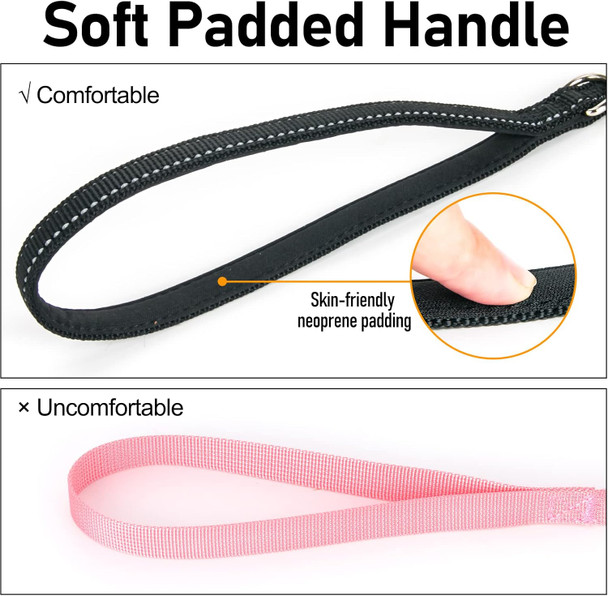 Double-Sided Reflective Dog Leash, 6 Ft X 4/5 , Soft Padded Handle For Small Medium Dogs Cats Kittens Walking Training Pulling, Black Double-Sided Reflective Dog Leash, 6 Ft X 4/5 , Soft Padded Handle For Small Medium Dogs Cats Kittens Walking Training Pulling, Black