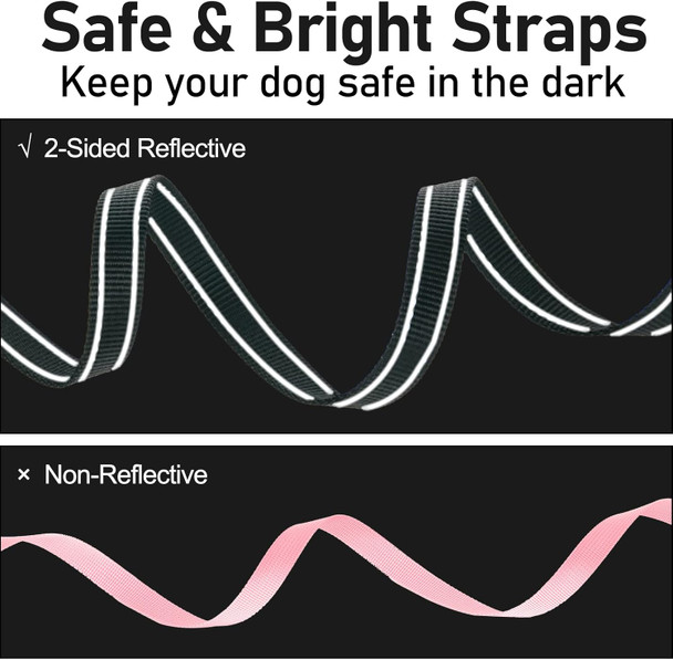 Double-Sided Reflective Dog Leash, 6 Ft X 4/5 , Soft Padded Handle For Small Medium Dogs Cats Kittens Walking Training Pulling, Black Double-Sided Reflective Dog Leash, 6 Ft X 4/5 , Soft Padded Handle For Small Medium Dogs Cats Kittens Walking Training Pulling, Black