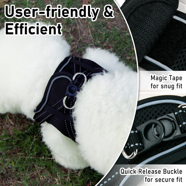 Dog Harness And Leash Set, Small Breed Pet Vest Harness With Soft Paded Air Mesh Adjustable Buckles Metal Ring No Pull For Small Medium Dogs Puppy, Black, Xs Dog Harness And Leash Set, Small Breed Pet Vest Harness With Soft Paded Air Mesh Adjustable Buckles Metal Ring No Pull For Small Medium Dogs Puppy, Black, Xs