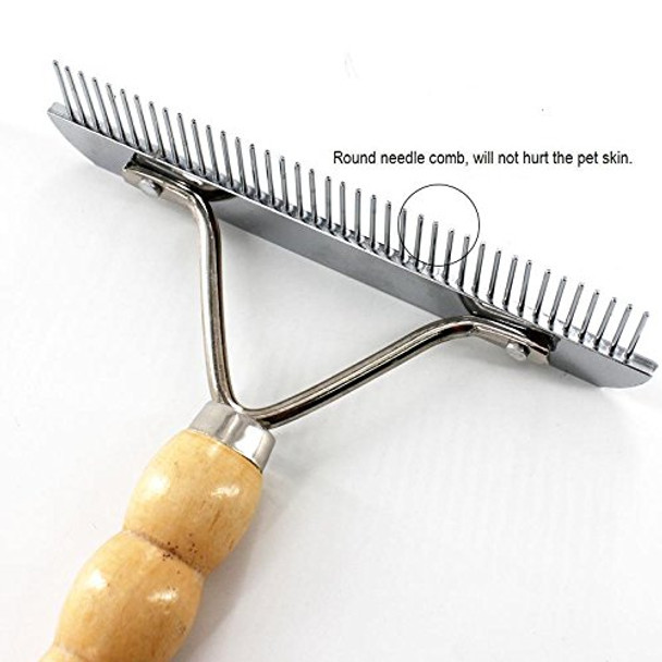 Pet Comb,Dog Long Hair Brush For Grooming Removes Tangled Knots Mats,Undercoat And Loose Hair Extra-Large Rake Comb Grooming Brush Deshedding For Golden Retriever Husky German Shepherd