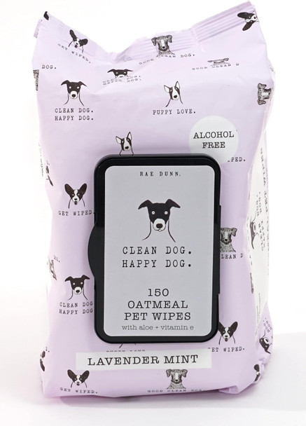 Rae Dunn Oatmeal Pet Wipes, Alcohol With Aloe And Vitamin E, Unscented, 150 Count Rae Dunn Oatmeal Pet Wipes, Alcohol With Aloe And Vitamin E, Unscented, 150 Count