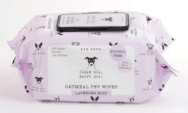 Rae Dunn Oatmeal Pet Wipes, Alcohol With Aloe And Vitamin E, Unscented, 150 Count Rae Dunn Oatmeal Pet Wipes, Alcohol With Aloe And Vitamin E, Unscented, 150 Count