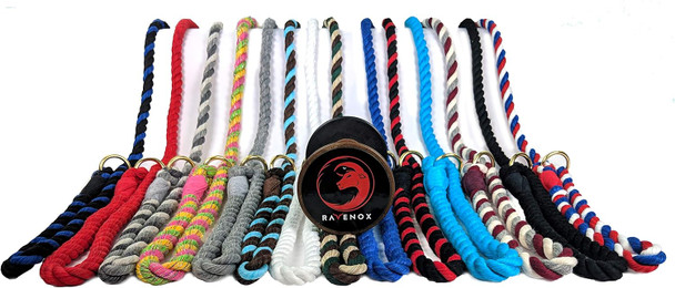 Ravenox Slip Lead Rope Dog Leash Strong Comfortable Cotton Rope Dog Leash For Pets (Turquoise)(1/2-Inch X 6-Feet) Handmade In The Usa With 100% American Made Rope Small, Medium & Large Dogs