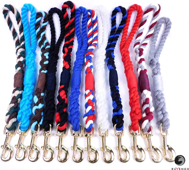 Ravenox Slip Lead Rope Dog Leash Strong Comfortable Cotton Rope Dog Leash For Pets (Turquoise)(1/2-Inch X 6-Feet) Handmade In The Usa With 100% American Made Rope Small, Medium & Large Dogs