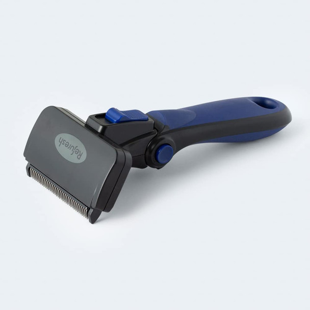 Medium, Blue Deshedding Brush For Short Hair Dogs, Cats & Pets - Lightweight Brush For Shedding & Grooming - Deshedder Supplies