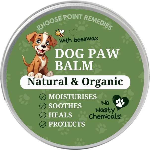 Dog Paw Balm - Softens, Heals, Soothes & Protects Dogs Paws, Noses & Skin. All Natural, Organic Ingredients. Lick-Safe Protection For Dogs With Beeswax (1 Fl.Oz - Starter Tin)