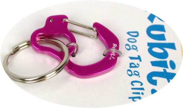 Medium Curve Aluminum Dog Tag Clip - Purple