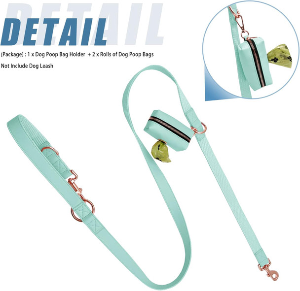 Soft Leather Dog Collar And Leash (6.6') Set - Stylish Rose Gold Heavy Duty Metal Buckle, 4 Adjustable Lengths Leash For Small Medium Large Dogs - Comfortable & Easy To Clean Mintgreen Poop Bag Holder Soft Leather Dog Collar And Leash (6.6') Set - Stylish Rose Gold Heavy Duty Metal Buckle, 4 Adjustable Lengths Leash For Small Medium Large Dogs - Comfortable & Easy To Clean Mintgreen Poop Bag Holder