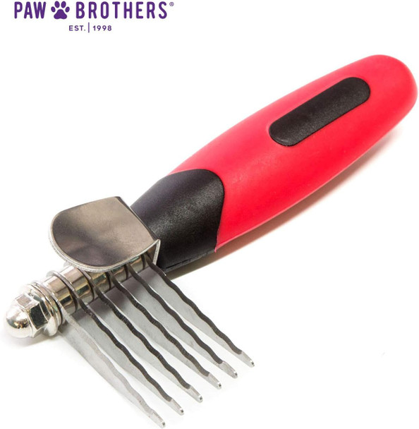 Paw Brothers 6-Blade Mini Dematting Tool For Dog Grooming, Professional Grade, Stainless Steel Blades, Comfort Grip, Gentle On Skin