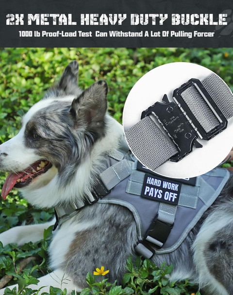 Tactical Dog Harness For Large Dogs No Pull Working Dog Molle Vest With Handle Hook,2X Metal Buckle And Loop Panel,Reflective K9 Military Dog Vest Brown Xl