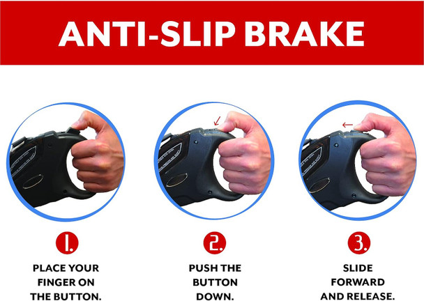 Smartlead Retractable, Reflective, Heavy-Duty 16-Foot Nylon Dog Leash, Tangle , Anti-Slip Brake Technology, Easy Grip Handle, Good For Dogs Up To 110 Pounds – Black