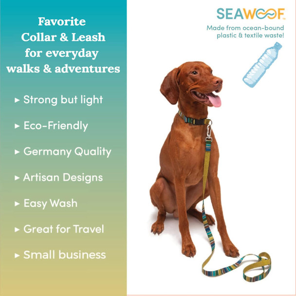 Leash For Small And Medium Dogs - Comfortable, Strong, Safe For All Breeds - Green Stripe - 3/4 X 5 Foot
