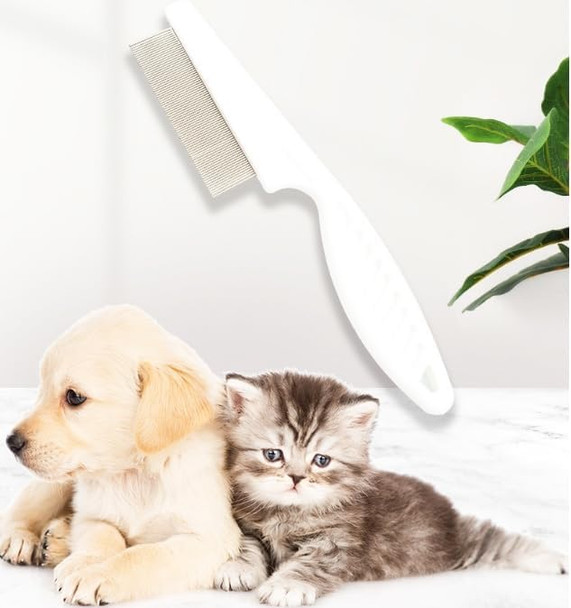 Pet Comb - Stainless Steel Teeth Comb For Dogs & Cats, Detangling Cat Comb For Removing Matted Hair & Knots Pet Tool Accessories