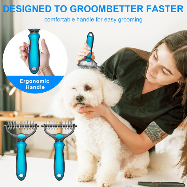Pet Grooming Brush Dog Grooming Rakes Tool For Mats & Tangles Removing