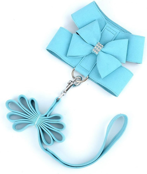 Selmai Bling Rhinestone Dog Harness Bow Girls Soft Suede Leather For Small Pet Puppy Doggie Cat Girls Vest Collar Leash Set Adjustable/No Pull Chihuahua Yorkie Harness Walking Running Blue L Selmai Bling Rhinestone Dog Harness Bow Girls Soft Suede Leather For Small Pet Puppy Doggie Cat Girls Vest Collar Leash Set Adjustable/No Pull Chihuahua Yorkie Harness Walking Running Blue L