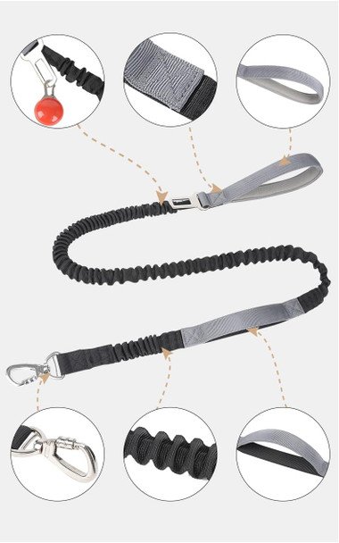 6Ft Bungee Dog Leash No Pull With Shock Absorption Heavy Duty Dog Leash With 2 Padded Handles And Car Seat Buckle Training Dog Leash For Small Medium And Large Dogs (Orange)