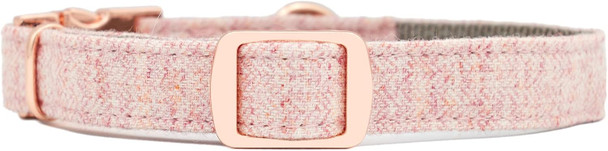 Heavy Duty Nylon Dog Collars And Leashes, With Metal And Rose Gold Buckles (Large Collar, Pink W/Rose Gold)