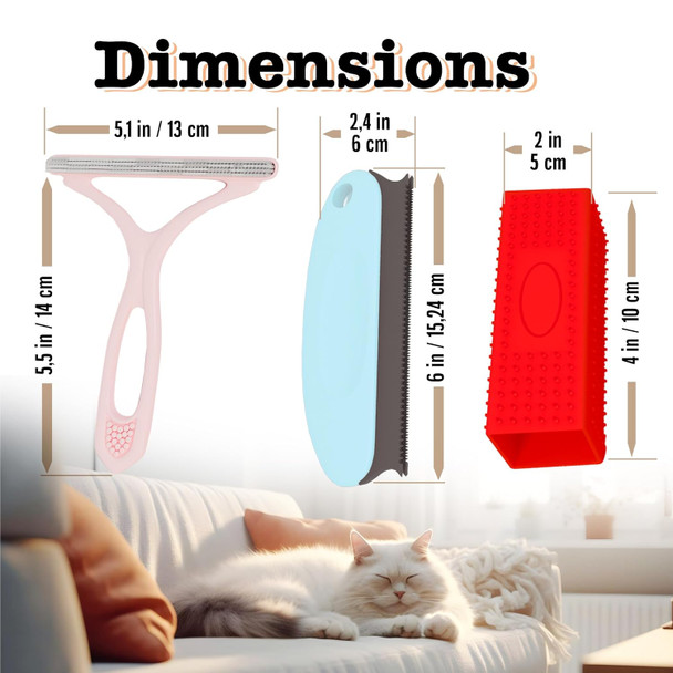 Pet Hair Remover Set - Carpet Rake For Pet Hair Removal Tool - Dog Hair Broom Pet Hair Roller Carpet Scraper - Animal Fur Dog Hair Remover For Couch Pet Dander Remover Pet Hair Remover For Furniture