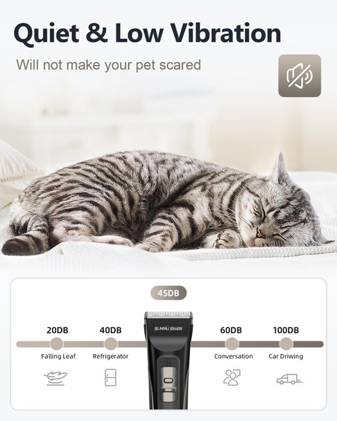 Dog Clippers For Grooming Low Noise Cordless Pet Shaver Rechargeable Hair Trimmer For Puppy Small Medium Large Dogs Cats Pets