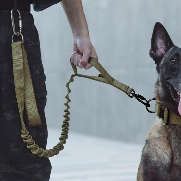 Tactical Dog Collar Set, Adjustable Tactical Dog Collar And Leash Set Combo With Handle And Metal Buckle For Medium Large Dogs Daily Training And Walks, Army Green, X-Large