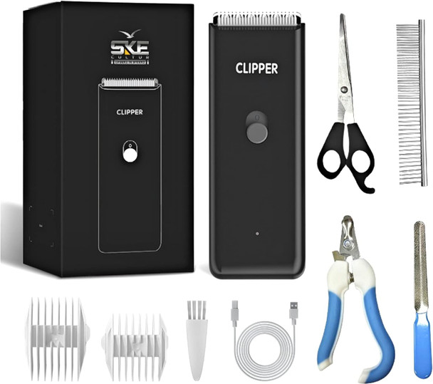 Dog Clippers, Low Noise Dog Grooming Clipper, Usb Rechargeable Cordless Dog Grooming Kit, Electric Hair Trimmer Shaver For Cats And Dogs…(Black)