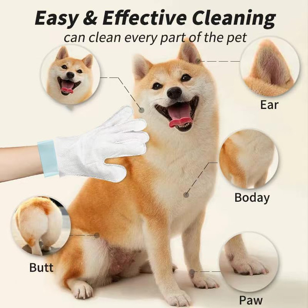 Pet Grooming Glove Wipes Combination,Pet Bathing Wipes For Dogs & Cats, Cleaning & Deodorizing Grooming Gloves, Nourish Fur Glove Wipes For Daily Care And Traveling, Rinse .12Pcs