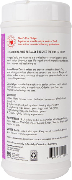 Skout'S Honor: Pet Dental Wipes